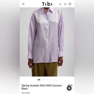 Tibi Spring Acetate Shirt With Cocoon Back